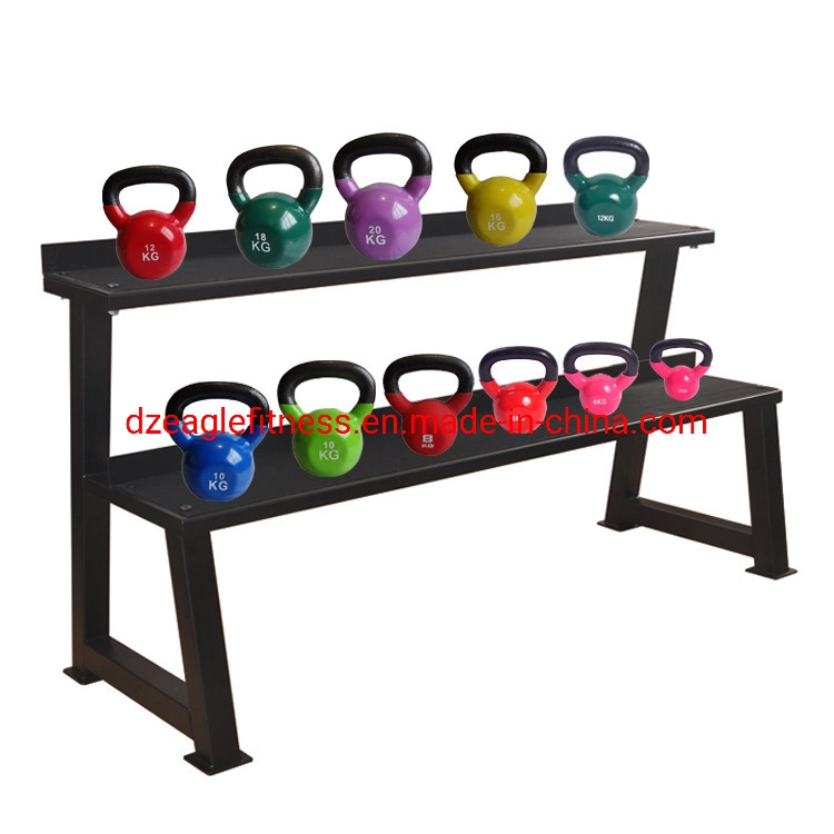Hot Sale Double 2 Layers Gym Kettle Bell Rack Storage Kettlebell Rack