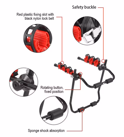 Universal Rear Mounted 3 Bicycle Car Cycle Bike Carrier Rack