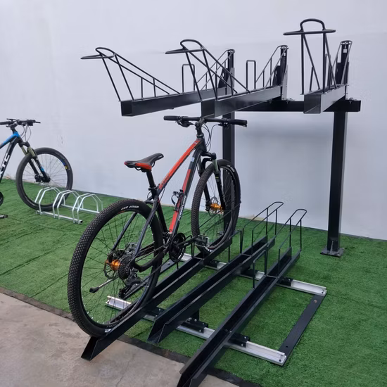 Outdoor Steel Metal Double Layers Storage Bike Stand Rack